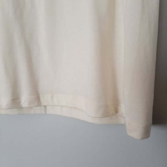 THREADLESS - NWOT 100% Cotton Scoop Neck Cap Sleeve T-Shirt Light Top Ivory Sz M - Picture 13 of 16